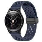 For Samsung Gear S2 Classic 20mm Folding Magnetic Clasp Silicone Watch Band(Midnight Blue) - 1