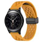 For Samsung Gear S2 Classic 20mm Folding Magnetic Clasp Silicone Watch Band(Yellow) - 1