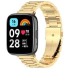 For Redmi Watch 3 Lite Three Bead Stainless Steel Metal Watch Band(Gold) - 1