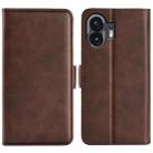 For Nothing Phone 2 Dual-side Magnetic Buckle Horizontal Flip Leather Phone Case(Brown) - 1