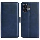 For Nothing Phone 2 Dual-side Magnetic Buckle Horizontal Flip Leather Phone Case(Dark Blue) - 1