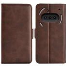 For Nothing Phone 3a Dual-side Magnetic Buckle Horizontal Flip Leather Phone Case(Brown) - 1