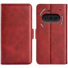 For Nothing Phone 3a Dual-side Magnetic Buckle Horizontal Flip Leather Phone Case(Red) - 1