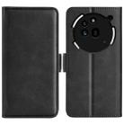For Nothing Phone 3a Pro Dual-side Magnetic Buckle Horizontal Flip Leather Phone Case(Black) - 1