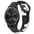 For Garmin Vivomove Sport 20mm Double Color Silicone Watch Band(Black+White) - 1