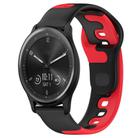 For Garmin Vivomove Sport 20mm Double Color Silicone Watch Band(Black+Red) - 1