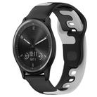 For Garmin Vivomove Sport 20mm Double Color Silicone Watch Band(Black+Grey) - 1