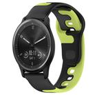 For Garmin Vivomove Sport 20mm Double Color Silicone Watch Band(Black+Green) - 1
