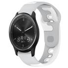 For Garmin Vivomove Sport 20mm Double Color Silicone Watch Band(Grey+White) - 1