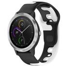 For Garmin Vivoactive 3 20mm Double Color Silicone Watch Band(Black+White) - 1