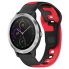 For Garmin Vivoactive 3 20mm Double Color Silicone Watch Band(Black+Red) - 1