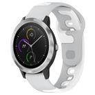 For Garmin Vivoactive 3 20mm Double Color Silicone Watch Band(Grey+White) - 1