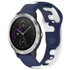 For Garmin Vivoactive 3 20mm Double Color Silicone Watch Band(Blue+White) - 1