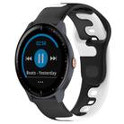 For Garmin Vivoactive3 Music 20mm Double Color Silicone Watch Band(Black+White) - 1