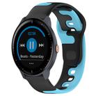 For Garmin Vivoactive3 Music 20mm Double Color Silicone Watch Band(Black+Blue) - 1