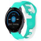 For Garmin Vivoactive3 Music 20mm Double Color Silicone Watch Band(Cyan+White) - 1