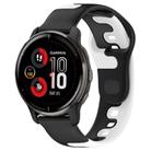 For Garmin Venu 2 Plus 20mm Double Color Silicone Watch Band(Black+White) - 1