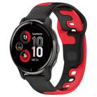 For Garmin Venu 2 Plus 20mm Double Color Silicone Watch Band(Black+Red) - 1
