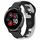 For Garmin Venu 2 Plus 20mm Double Color Silicone Watch Band(Black+Grey) - 1