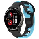 For Garmin Venu 2 Plus 20mm Double Color Silicone Watch Band(Black+Blue) - 1