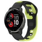 For Garmin Venu 2 Plus 20mm Double Color Silicone Watch Band(Black+Green) - 1