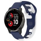 For Garmin Venu 2 Plus 20mm Double Color Silicone Watch Band(Blue+White) - 1