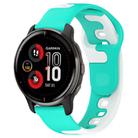 For Garmin Venu 2 Plus 20mm Double Color Silicone Watch Band(Cyan+White) - 1
