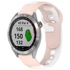 For Garmin Approach S40 20mm Double Color Silicone Watch Band(Pink+White) - 1