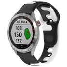 For Garmin Approach S40 20mm Double Color Silicone Watch Band(Black+White) - 1