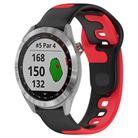 For Garmin Approach S40 20mm Double Color Silicone Watch Band(Black+Red) - 1