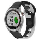 For Garmin Approach S40 20mm Double Color Silicone Watch Band(Black+Grey) - 1