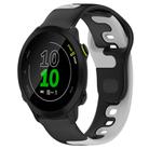 For Garmin Forerunner 158 20mm Double Color Silicone Watch Band(Black+Grey) - 1