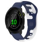For Garmin Forerunner 158 20mm Double Color Silicone Watch Band(Blue+White) - 1