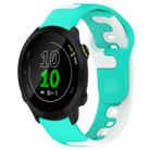 For Garmin Forerunner 158 20mm Double Color Silicone Watch Band(Cyan+White) - 1