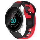 For Garmin Forerunner 55 20mm Double Color Silicone Watch Band(Black+Red) - 1