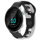 For Garmin Forerunner 55 20mm Double Color Silicone Watch Band(Black+Grey) - 1