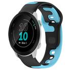 For Garmin Forerunner 55 20mm Double Color Silicone Watch Band(Black+Blue) - 1