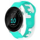 For Garmin Forerunner 55 20mm Double Color Silicone Watch Band(Cyan+White) - 1