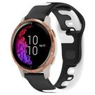 For Garmin Venu 20mm Double Color Silicone Watch Band(Black+White) - 1