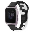 For Garmin Venu SQ 20mm Double Color Silicone Watch Band(Black+White) - 1