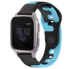 For Garmin Venu SQ 20mm Double Color Silicone Watch Band(Black+Blue) - 1