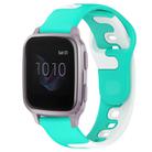 For Garmin Venu SQ 20mm Double Color Silicone Watch Band(Cyan+White) - 1