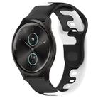 For Garmin VivoMove Style 20mm Double Color Silicone Watch Band(Black+White) - 1