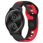 For Garmin VivoMove Style 20mm Double Color Silicone Watch Band(Black+Red) - 1