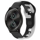 For Garmin VivoMove Style 20mm Double Color Silicone Watch Band(Black+Grey) - 1