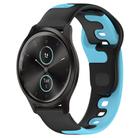 For Garmin VivoMove Style 20mm Double Color Silicone Watch Band(Black+Blue) - 1