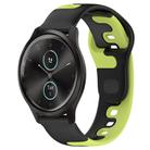 For Garmin VivoMove Style 20mm Double Color Silicone Watch Band(Black+Green) - 1