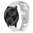 For Garmin VivoMove Style 20mm Double Color Silicone Watch Band(Grey+White) - 1
