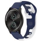 For Garmin VivoMove Style 20mm Double Color Silicone Watch Band(Blue+White) - 1