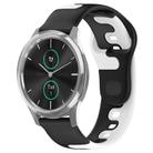 For Garmin VivoMove Luxe 20mm Double Color Silicone Watch Band(Black+White) - 1